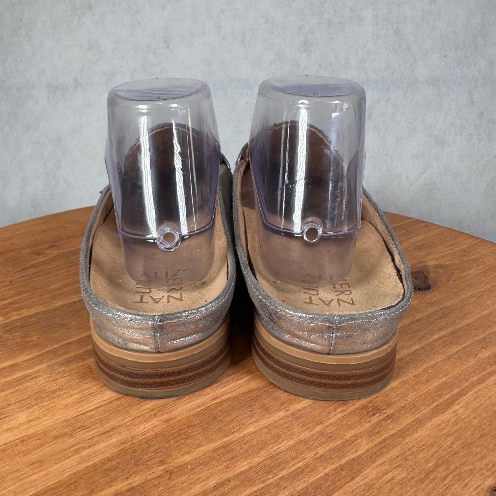 Naturalizer Mule Loafers Womens 11M Silver Metallic Good Penny Flats - Picture 7 of 15